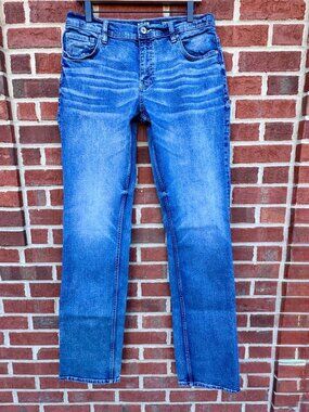 Reclaim Jeans Mens Size 33 XXL Relaxed Distessed Stretch